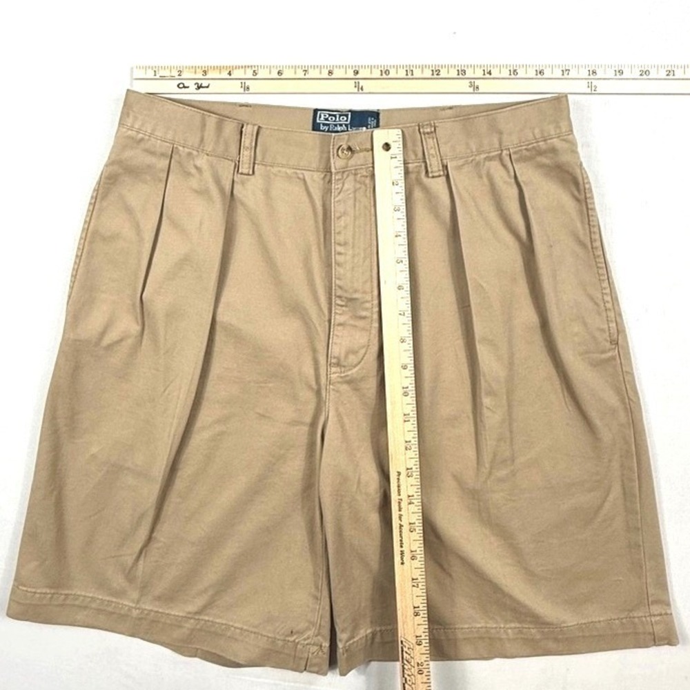 Polo Ralph Lauren Tyler Shorts Mens 35 Khaki Tan Double Pleated Cotton Chino - Picture 6 of 6